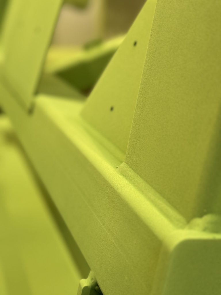 Lime green coated component