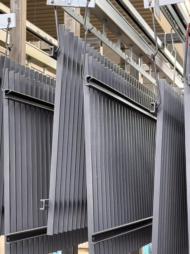 Anthracite coated louvre profiles