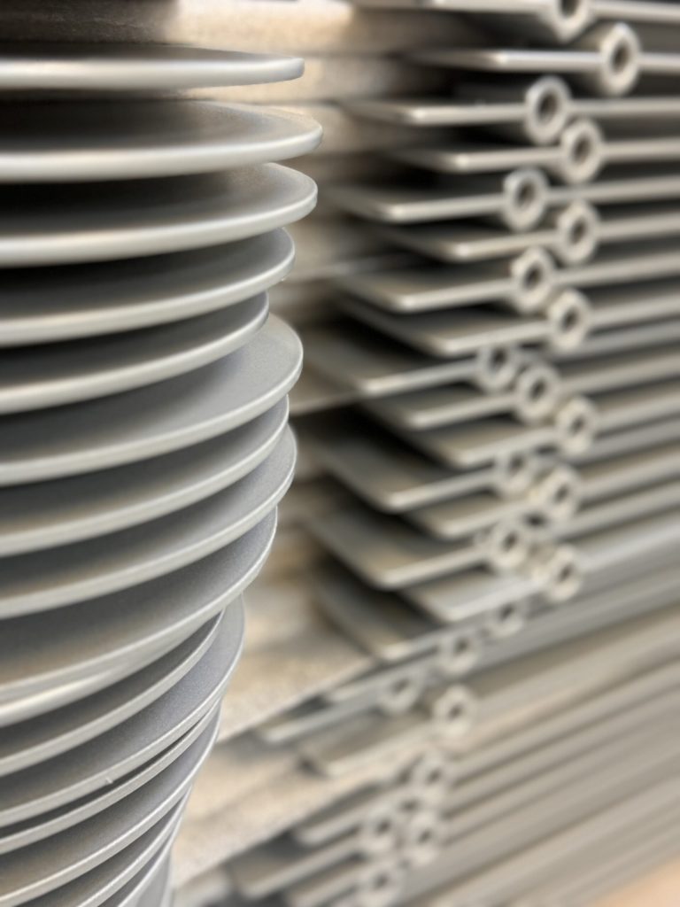 Silver coated louvres and discs