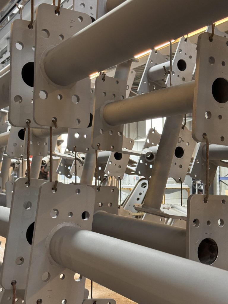 Grey coated frame structure